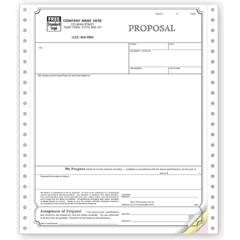 9250 - Custom Printed Continuous Proposals