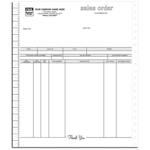 9057 - Custom Printed Continuous Sales Orders