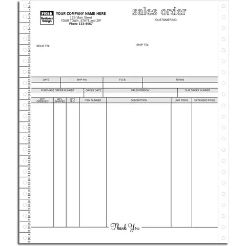 9057 - Custom Printed Continuous Sales Orders