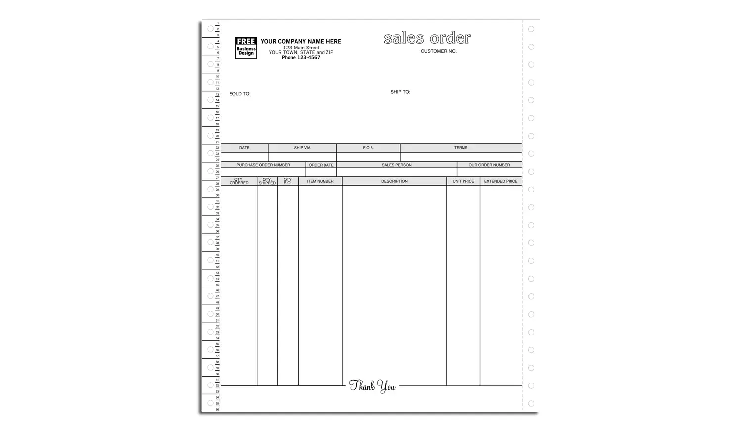 9057 - Custom Printed Continuous Sales Orders