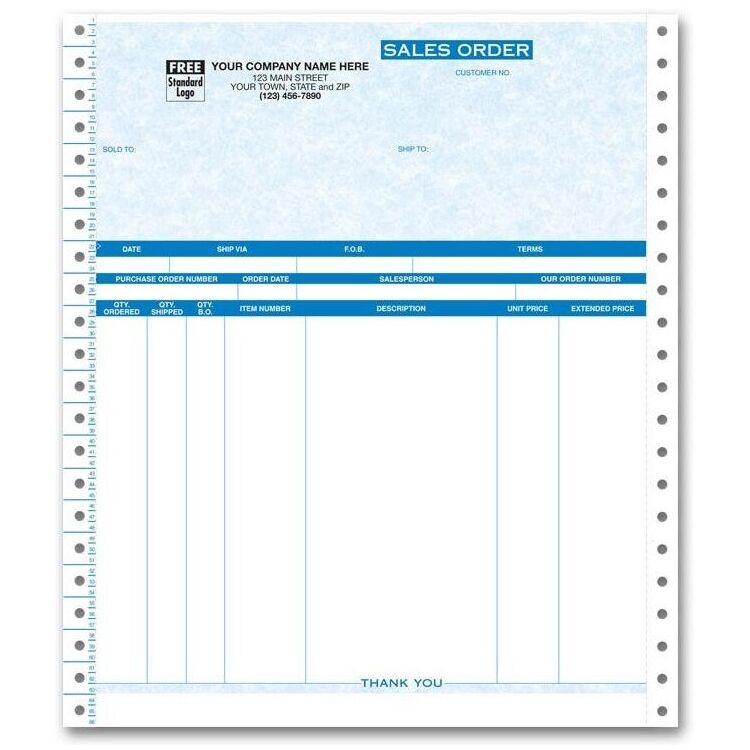 9057G - Custom Printed Continuous Sales Orders, 5-Part