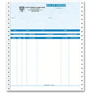 9057G - Custom Printed Continuous Sales Orders, 5-Part