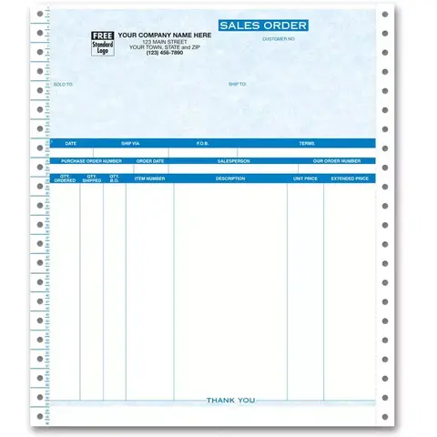 9057G - Custom Printed Continuous Sales Orders, 5-Part
