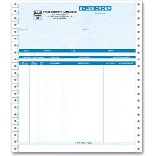 9057G - Custom Printed Continuous Sales Orders, 5-Part
