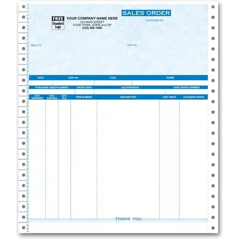 9057G - Custom Printed Continuous Sales Orders, 5-Part