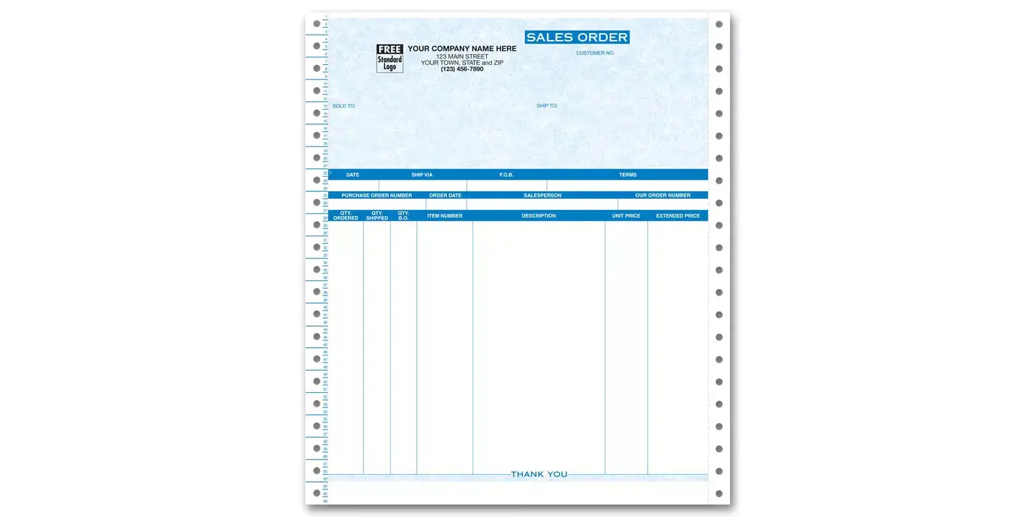 9057G - Custom Printed Continuous Sales Orders, 5-Part