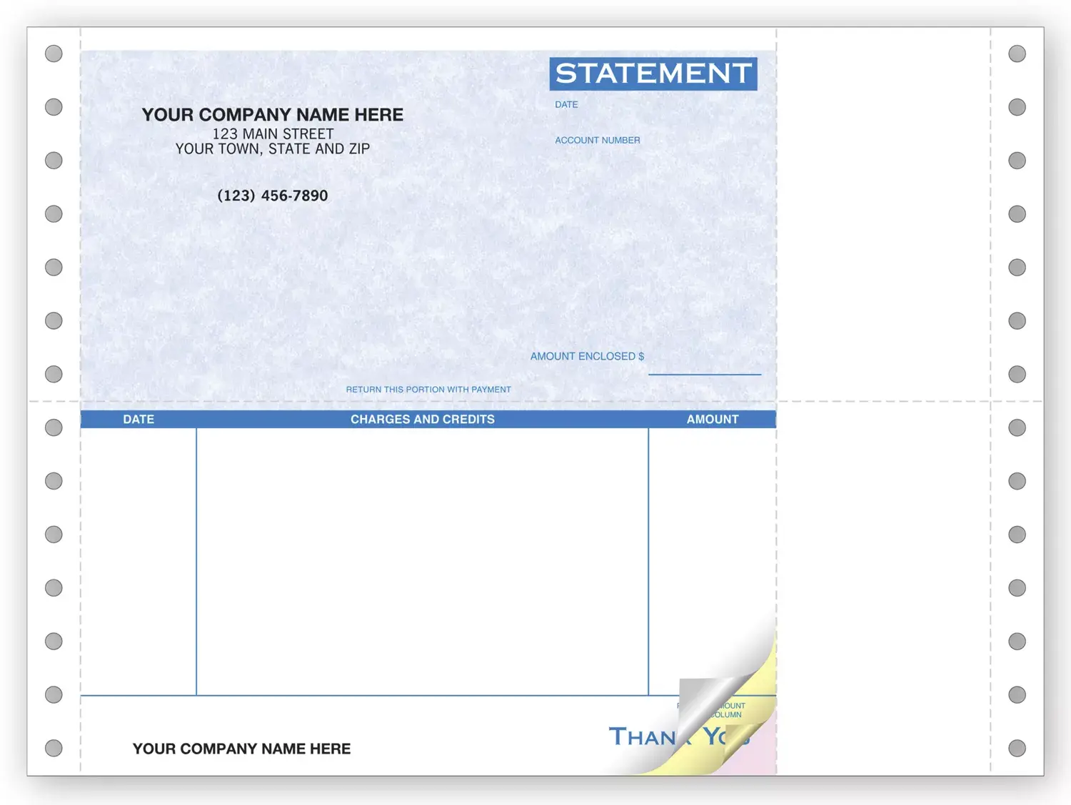 9060G - Compact Dot Matrix Statements - Parchment Background