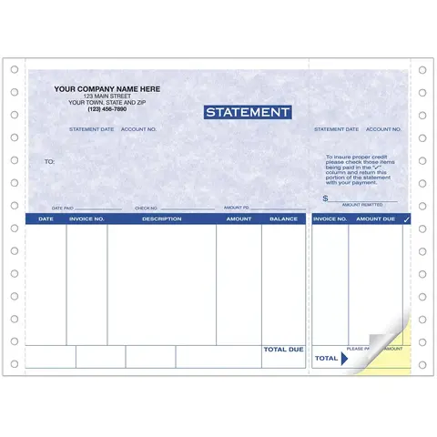 9069G - Continuous Compact Statements for ACCPAC Software - Parchment Color Background