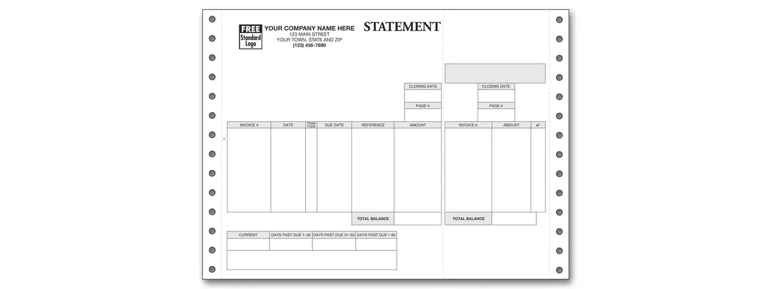 13146 - Short Custom Printed Pin Feed Statements