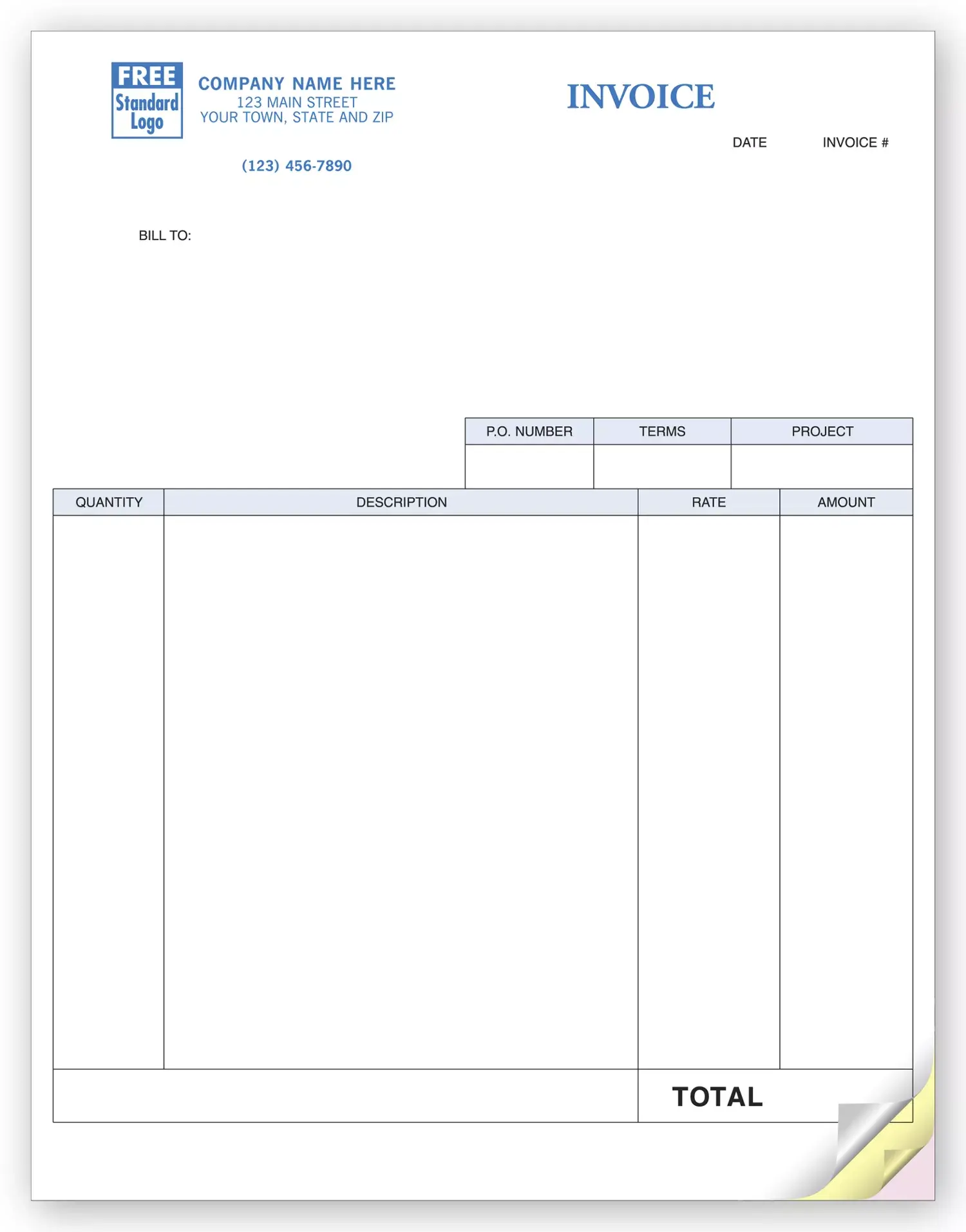 Laser QuickBooks® Service Invoices