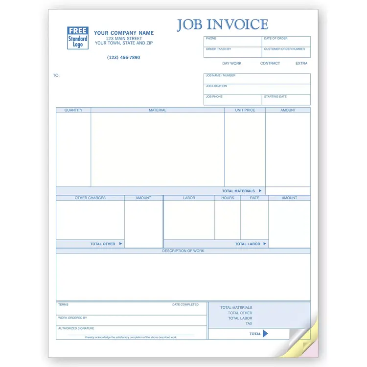 Laser Job Invoices