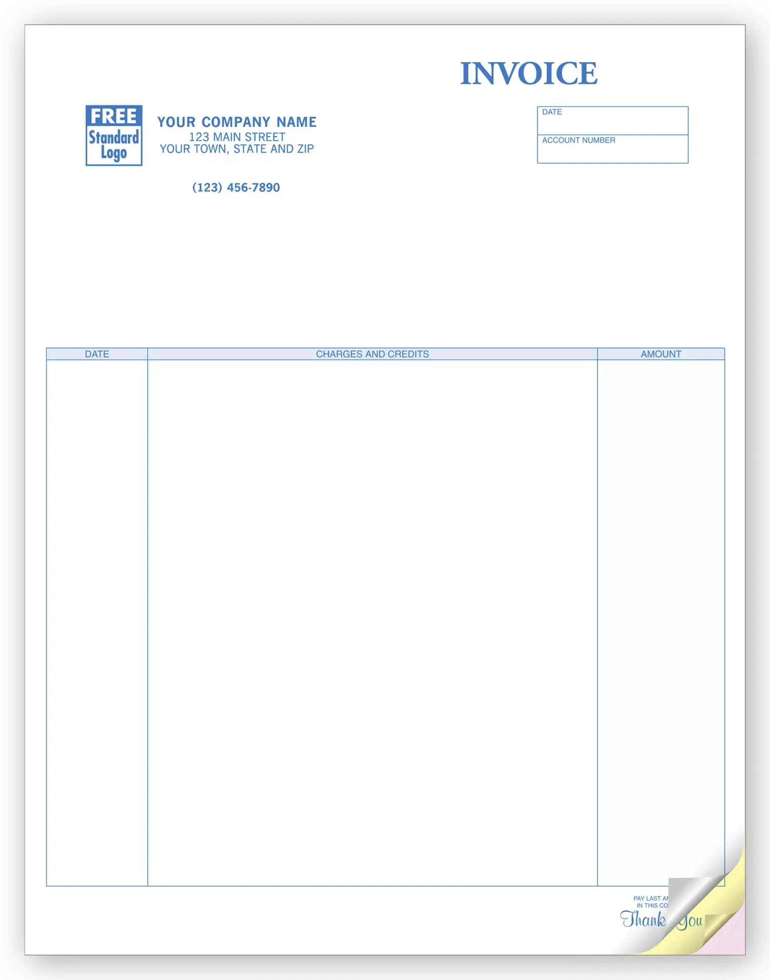 General Format Computer Invoices