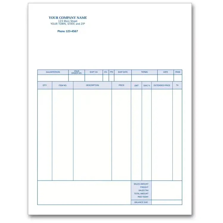 General Laser Invoices - MYOB Compatible