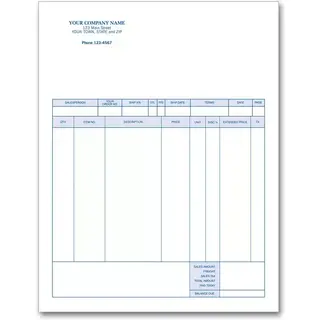 General Laser Invoices - MYOB Compatible