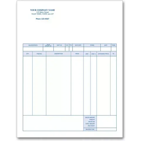 General Laser Invoices - MYOB Compatible