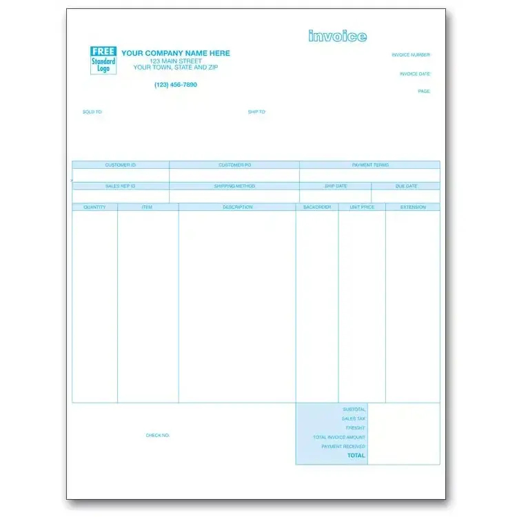 Laser Product Invoices Compatible with Peachtree Software