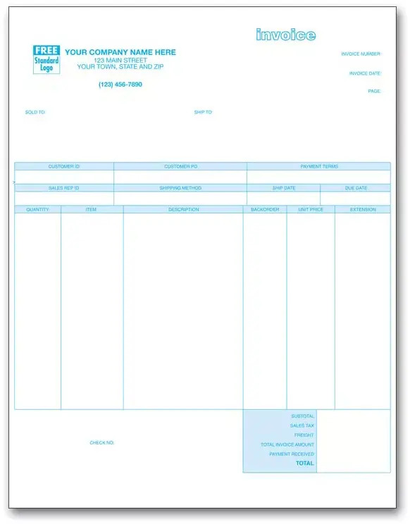 Laser Product Invoices Compatible with Peachtree Software