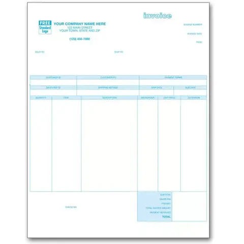 Laser Product Invoices Compatible with Peachtree Software