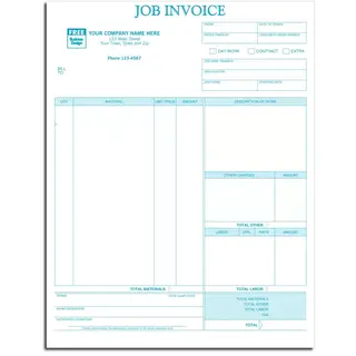 Laser Job Invoices - Professional and Detailed