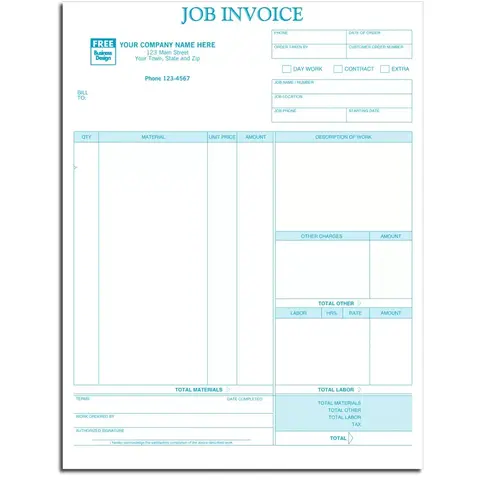 Laser Job Invoices - Professional and Detailed