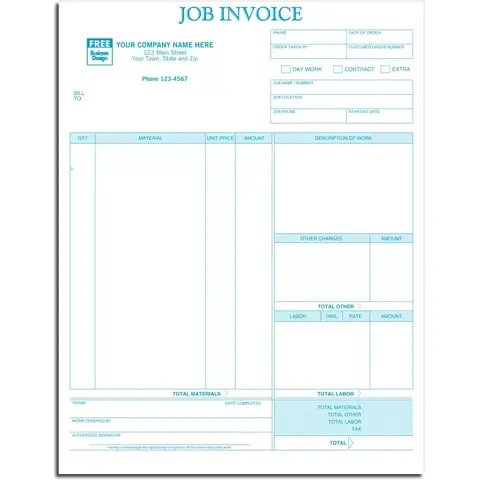 Laser Job Invoices - Professional and Detailed