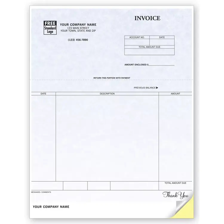 General Laser Invoices - Parchment Color Background