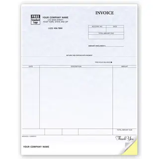 General Laser Invoices - Parchment Color Background