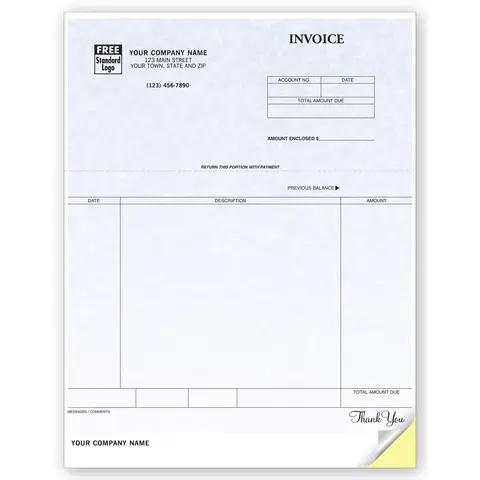 General Laser Invoices - Parchment Color Background