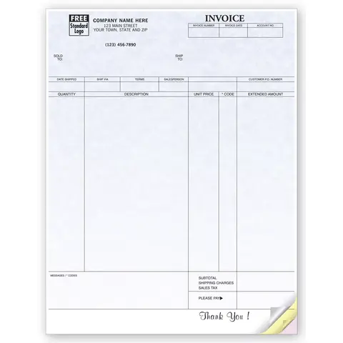 13034G - General Computer Invoices - Parchment Background Colors