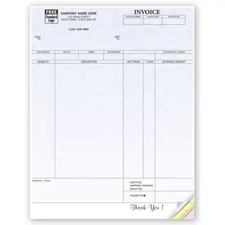 13034G - General Computer Invoices - Parchment Background Colors