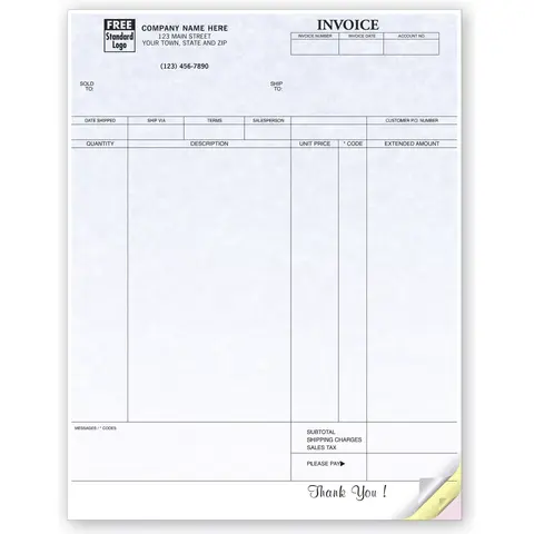 13034G - General Computer Invoices - Parchment Background Colors