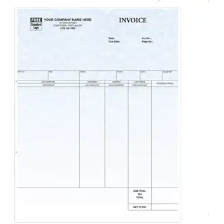 General Laser Invoices for DacEasy Software - Parchment Color Background