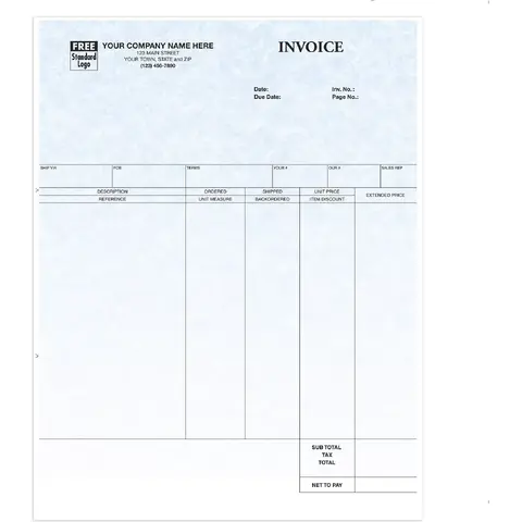 General Laser Invoices for DacEasy Software - Parchment Color Background
