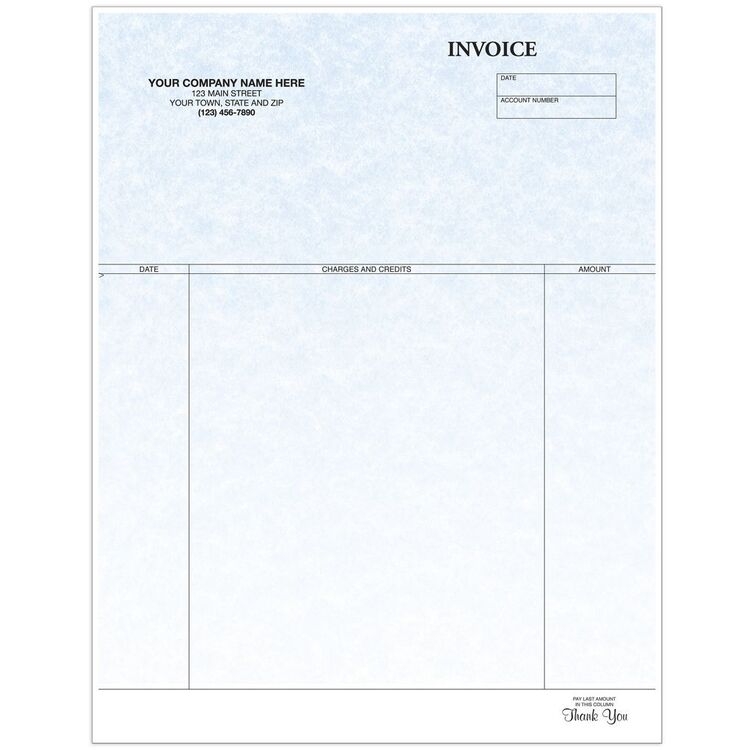 Laser Invoices with 3 Columns and Parchment Background