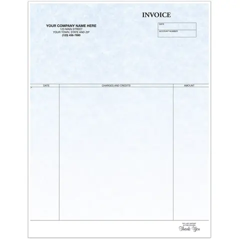 Laser Invoices with 3 Columns and Parchment Background