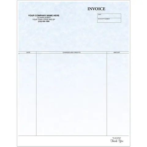 Laser Invoices with 3 Columns and Parchment Background