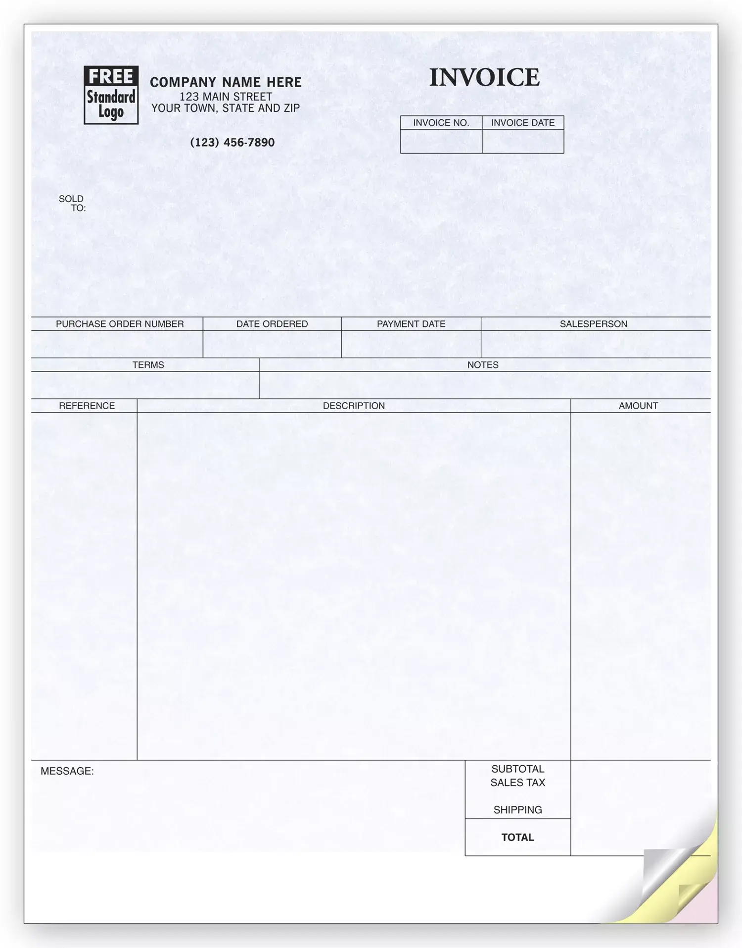 Software Compatible Service Invoices - Parchment Background