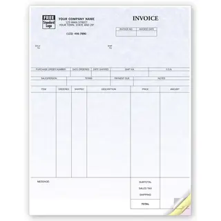Laser Inventory Invoices - Parchment Color Background