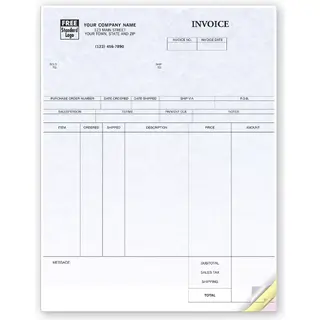 Laser Inventory Invoices - Parchment Color Background