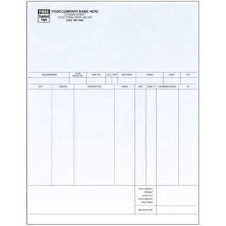 13247G - MYOB Compatible Laser Invoices - Parchment Color Background
