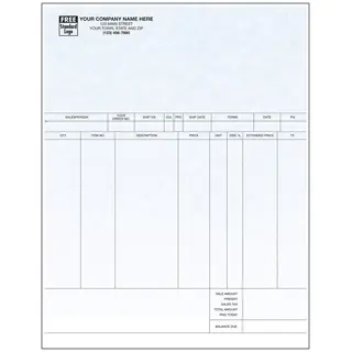 13247G - MYOB Compatible Laser Invoices - Parchment Color Background