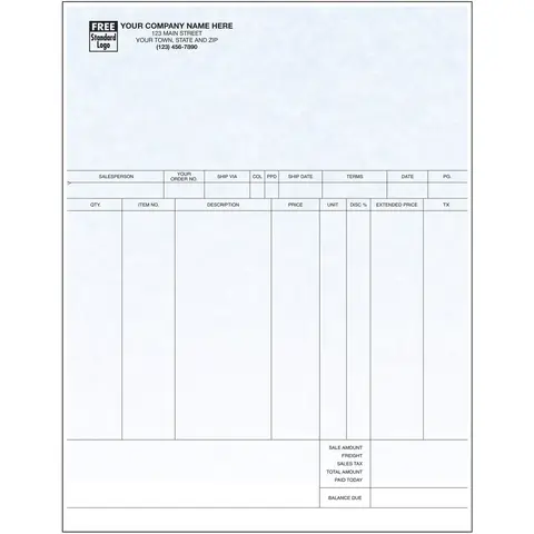 13247G - MYOB Compatible Laser Invoices - Parchment Color Background