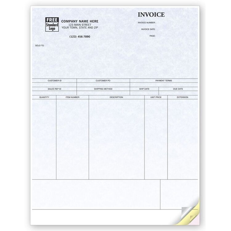 Peachtree Compatible Laser Product Invoices - Parchment Color Background