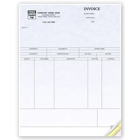 Peachtree Compatible Laser Product Invoices - Parchment Color Background