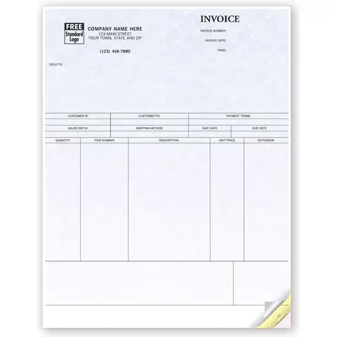 Peachtree Compatible Laser Product Invoices - Parchment Color Background
