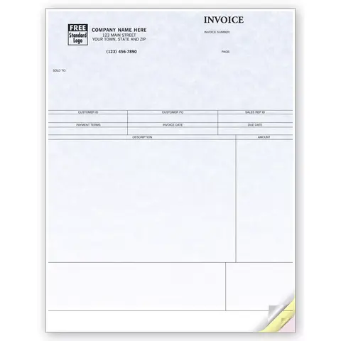 Sage 50 Computer Service Invoices - Parchment Color Background