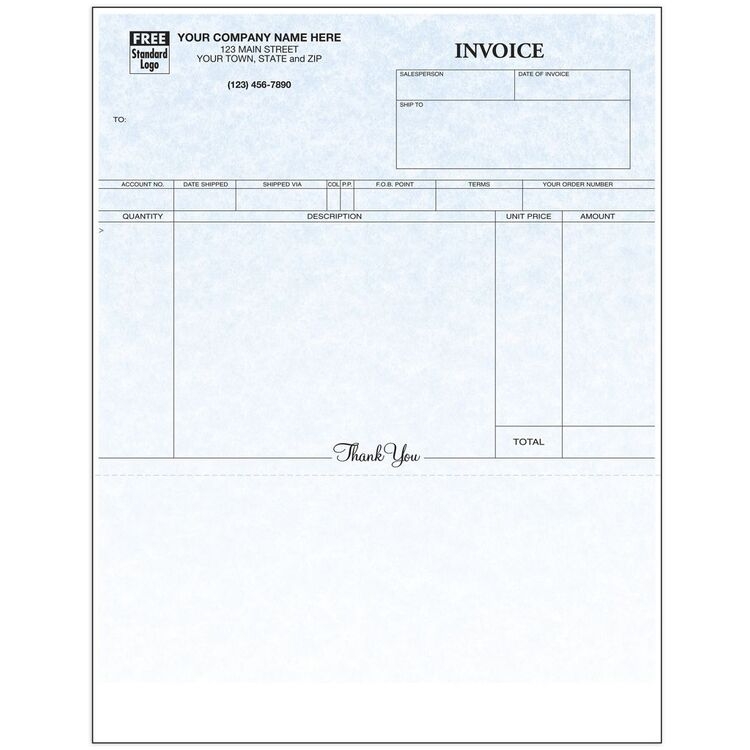 13442G - General Business Invoices - Laser Printer Compatible - Parchment Color Background