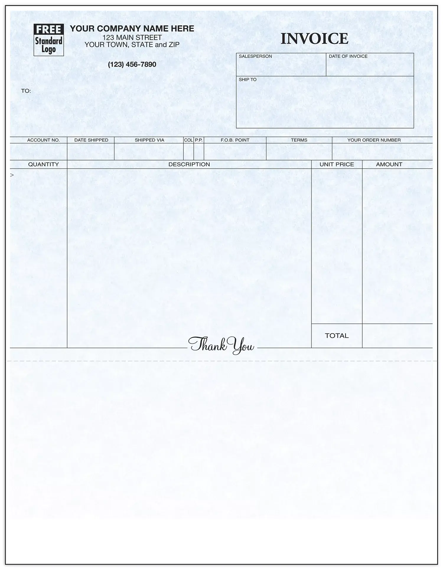 13442G - General Business Invoices - Laser Printer Compatible - Parchment Color Background