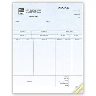 Peachtree Software Laser Product Invoices - Parchment Color Background