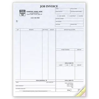 Professional Computer Job Invoice - Parchment Color Background